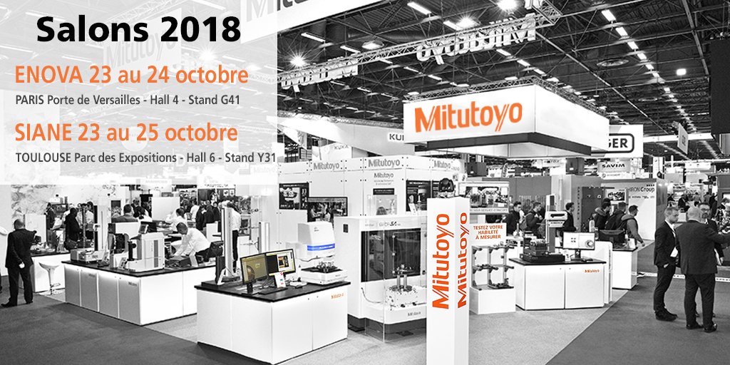 MitutoyoFrance's tweet image. Ne ratez pas l'ouverture du @SIANEtlse et @salonenova demain !
Venez nous rendre visite sur nos stands :
#Enova : Hall 4 – Stand G41 
#SIANE : Hall 6 - Stand Y31

Vos badges ici : bit.ly/2P7LZBV