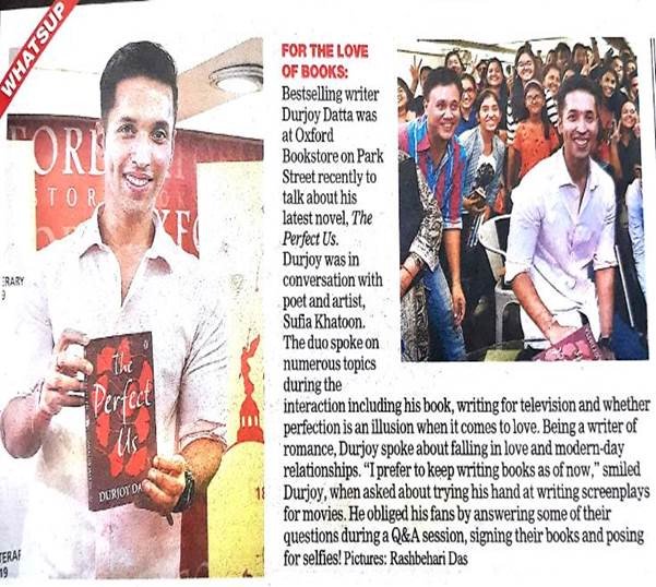 oxfordbookstore's tweet photo. Press Coverage of "The Kolkata Affair - Durjoy Datta in town"
Thank you @t2telegraph @durjoydatta
#Coverage #DurjoyDatta #ThePerfectUs #AKLF #AKLF10Years #OxfordBookstore #ParkStreet #Kolkata https://t.co/OKYQuzP1J7