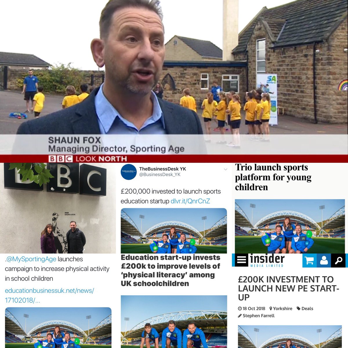 Slots on Look North & BBC Radio Leeds last week resulted in an influential head teacher circulating a wide-spread email to other teaching contacts encouraging them to visit @MySportingAge’s website and have a look at how the product could benefit their school - result👍🏻#PowerOfPR