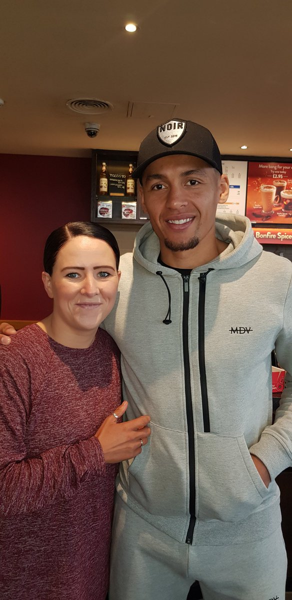 GailMurphy22's tweet photo. When you pop in for a quick costa and THIS HAPPENS! Thank you so much for being a gentleman @James_Tavernier ! Sorry I interrupted your conversation. So much love for our blue cafu! #2captainstogether #rightbacks #humble #grateful https://t.co/AyDGZcJZWI