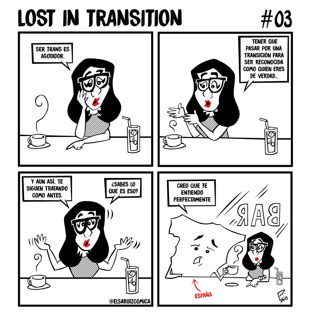 elsaruizcomica's tweet image. Como ilustradora publico un webcómic cada miércoles titulado también #LostinTransition . Además de hablar de tema #trans hablo de mis vivencias, aficiones, etc.

Os dejo unos ejemplos: