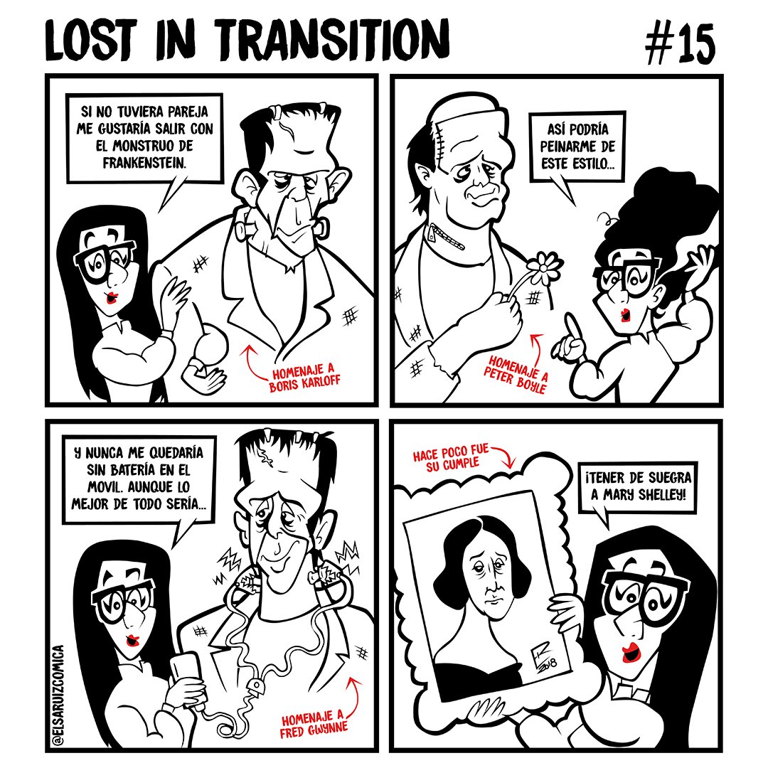 elsaruizcomica's tweet image. Como ilustradora publico un webcómic cada miércoles titulado también #LostinTransition . Además de hablar de tema #trans hablo de mis vivencias, aficiones, etc.

Os dejo unos ejemplos: