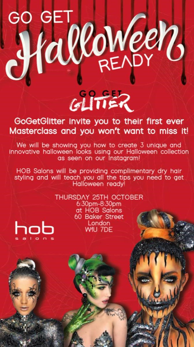 debbieschogger's tweet photo. The famous GoGetGlitter duo are hosting a Halloween masterclass this Thursday in London to showcase their new palette and looks. Now open to press. DM if interested #pressrequest #journorequest #halloween https://t.co/D8fj7I6NXT