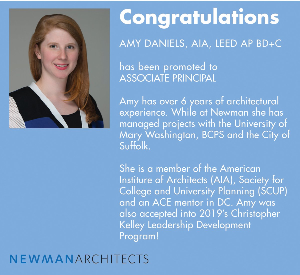 Congratulations @amyx28! #architecture @employeenews @promotions