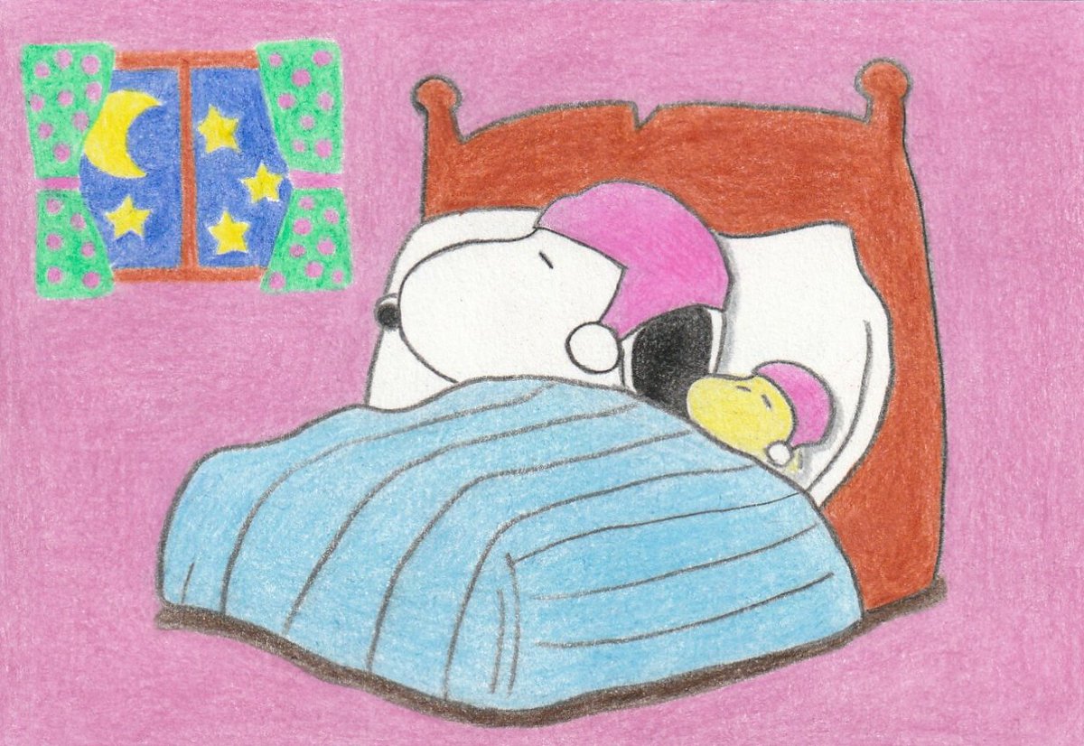 Sima Sur Twitter 寝る イラスト スヌーピー ウッドストック Illustration Snoopy Woodstock