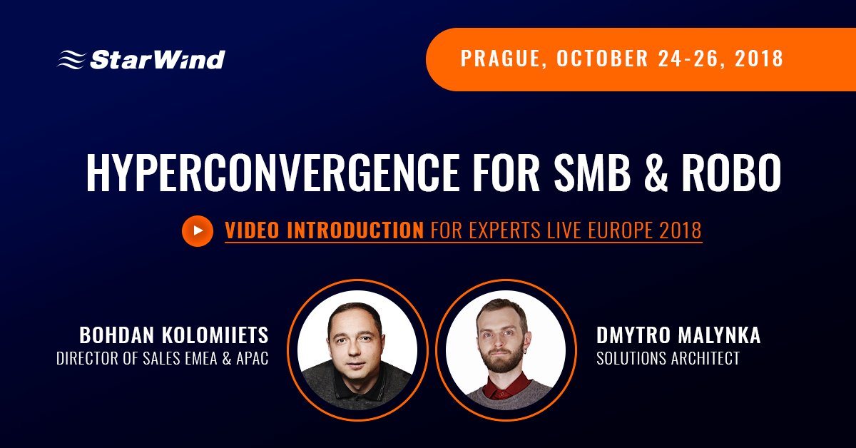 StarWind (@starwindsan) on Twitter photo StarWind at Experts Live Europe 2018 (October 24-26, Prague)! We present hyperconvergence for SMB & ROBO as the best choice for consolidating all components of your IT infrastructure and VMs management <a href="/ExpertsLiveEU/">Experts Live Europe</a> vimeo.com/295159730
#StarWind #HCI #ExpertsLiveEU StarWind at Experts Live Europe 2018 (October 24-26, Prague)! We present hyperconvergence for SMB & ROBO as the best choice for consolidating all components of your IT infrastructure and VMs management <a href="/ExpertsLiveEU/">Experts Live Europe</a> vimeo.com/295159730
#StarWind #HCI #ExpertsLiveEU