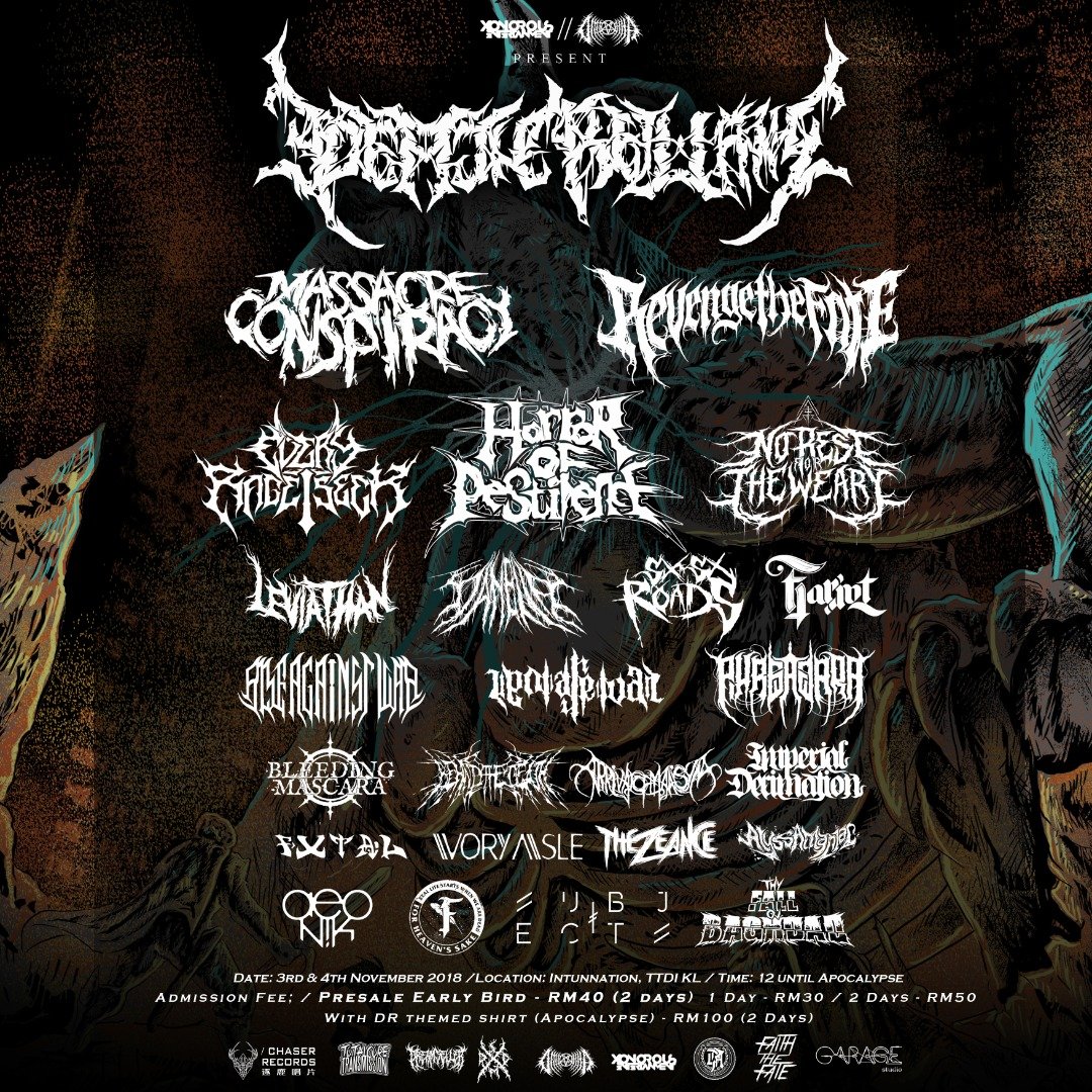 DeathReturns's tweet photo. Memandangkan banyak show akan diadakan pd tarikh yg sama. 

Kami akan jelaskan kenapa harus hadir ke #deathreturns pada 3 dan 4 Nov di @intunnation , TTDI KL

Ini adalah segala maklumat Death Returns dan band2 yang ada pada 2 hari tersebut.

@twt_muzik @Jenn_Thompson https://t.co/OIEYG9Ev6w