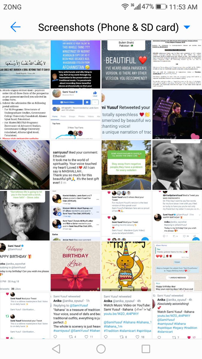 anika_sayswhat's tweet photo. My phone gallery is full of screenshots of beautiful memories 😍
Likes, retweets and replies from Sami Yusuf❤️ Mentioning me in his stories, answering my questions in Q&amp;A sessions.
Messages from SY Team for the #First2Act call❤️
#SamiYusuf @SamiYusuf https://t.co/FCKVOdUg4L