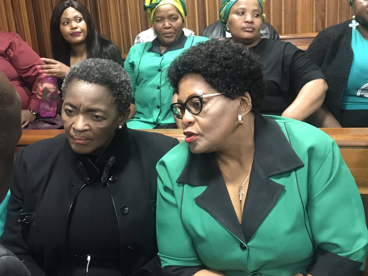 MccowenSandy's tweet photo. Minister of Communications Nomvula Mokonyane is in the gallery of Court A sitting next to Minister Bathabile Dlamini as we wait for day 7 of Pastor Timothy Omotoso trial to begin #eNCA #Omotoso https://t.co/2kRRjvcwJ6