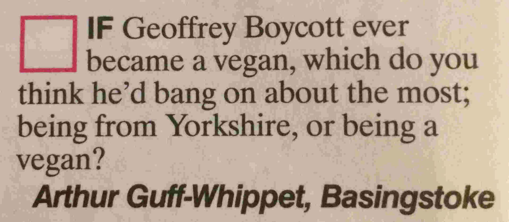 Belated Happy 78th Birthday to Geoffrey Boycott.
H/T 