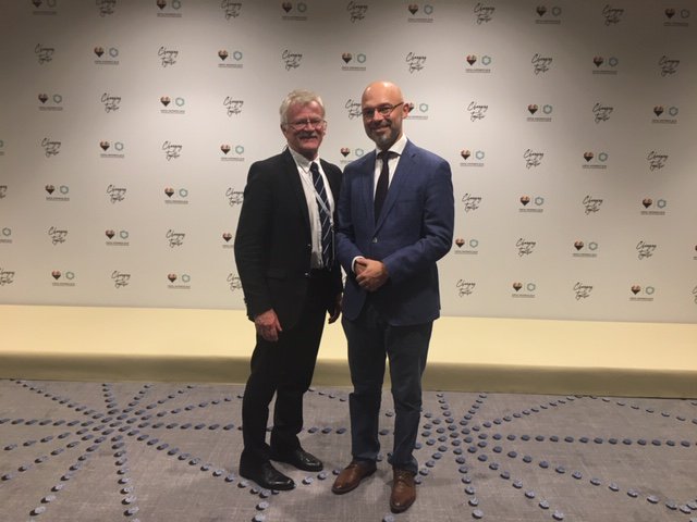 iccwbo's tweet image. Peter Glynn of ICC, with @KurtykaMichal at Pre-#COP24 in Krakow working towards delivering a balanced and robust #ParisRulebook at @COP24 .