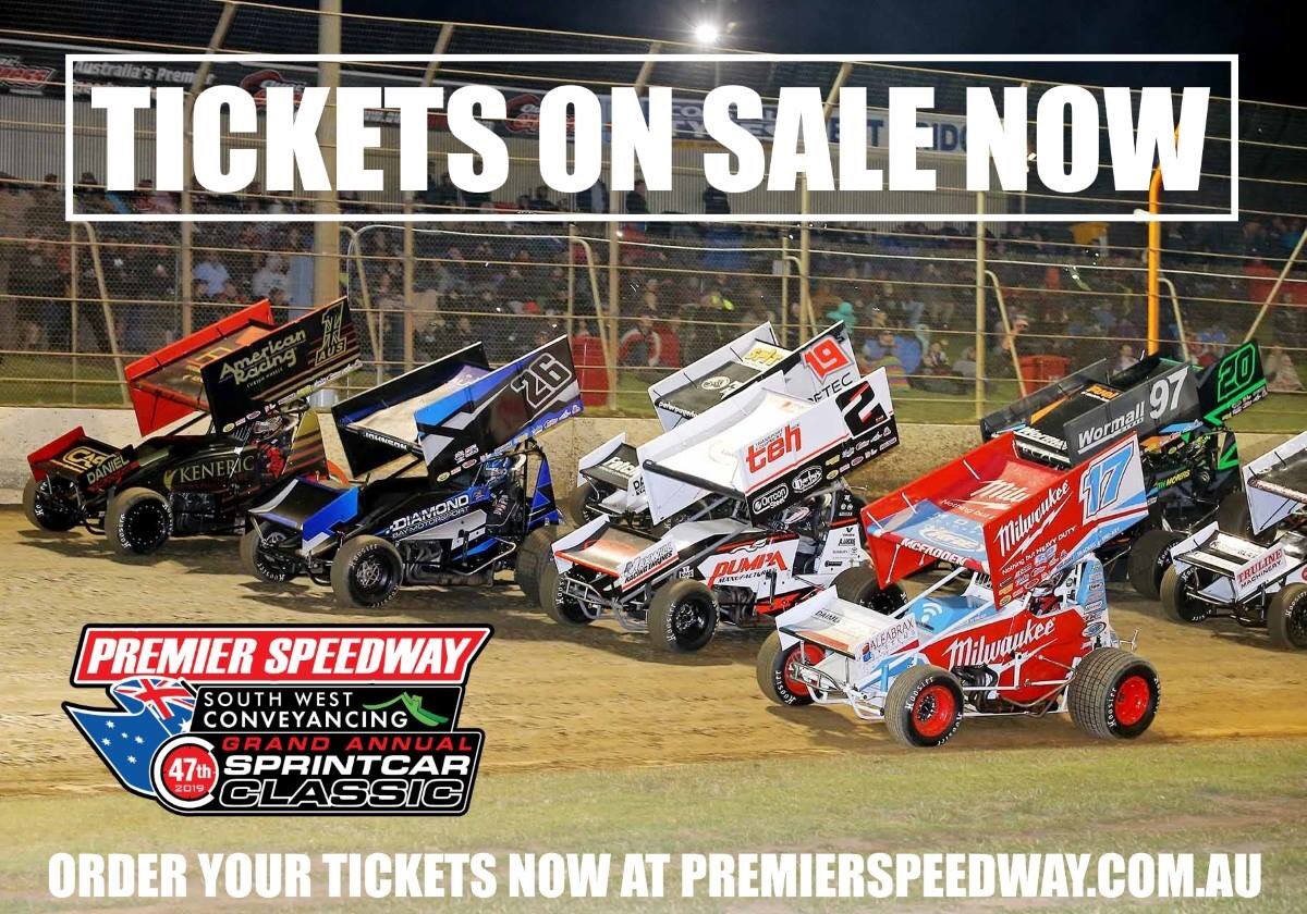 SungoldStadium's tweet image. TICKETS ON SALE NOW!!! #47GASC Tickets are available from our website. @SWConveyancing @OvalExpress @RaceGearWA @kre_engines @KFCAustralia @LadyBayResort                                       premierspeedway.com.au