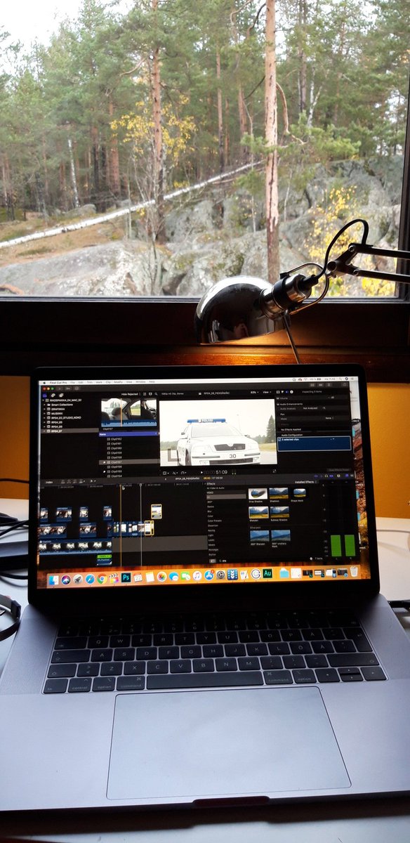 Uuden "officen" näkymät 😊 Kyllä kelpaa rikosohjelmaa leikata 👌 #mancam #rikospaikka