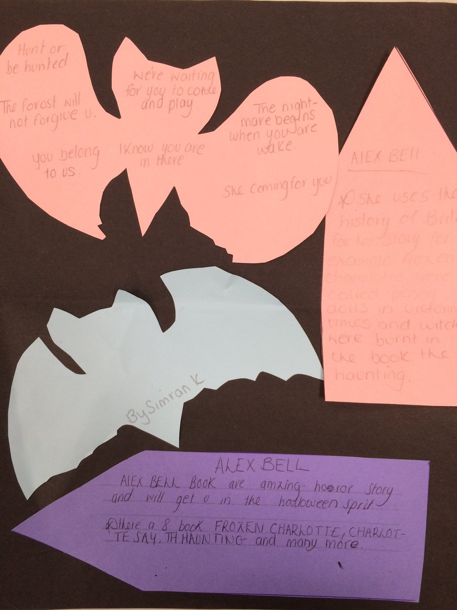 tps_literacy's tweet photo. Halloween Review winner- Simran-20 merits- " The author Alex Bell uses the History of Britain in her story ,for example Frozen Charlottes were called penny dolls in Victorian times "🎃🧙‍♀️ https://t.co/tMqc2l4NWP