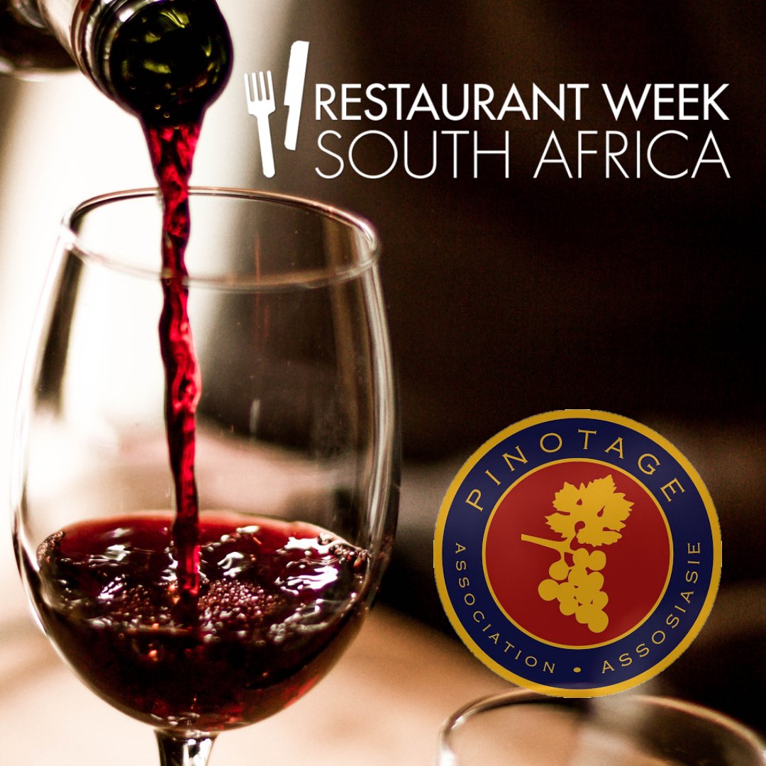 RestWeekSA's tweet photo. Join the #PinotageExperience during Restaurant Week South Africa and WIN 2 cases of Pinotage Wine! How? Take a picture during the event with a glass of Pinotage wine and share this on social media with the hashtag #PinotageExperience. https://t.co/DJfOIbkasL