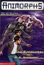  #TheEncounter  #Animorphsbookchallenge Boy trapped in hawk body has love triangle with human girl and ladyhawk. His friends turn into fish to sneak into Alien spaceship but get trapped. Hawkboy steals gun from alien and blows up ship. Fish friends are saved but ladyhawk is killed