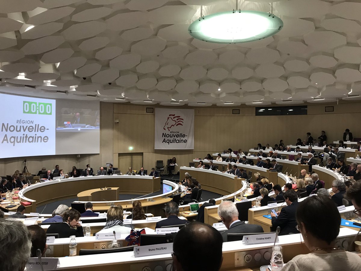 Nouvelle séance plénière au #CR #NouvelleAquitaine les orientations budgétaires 2019 sont à l’ordre du jour