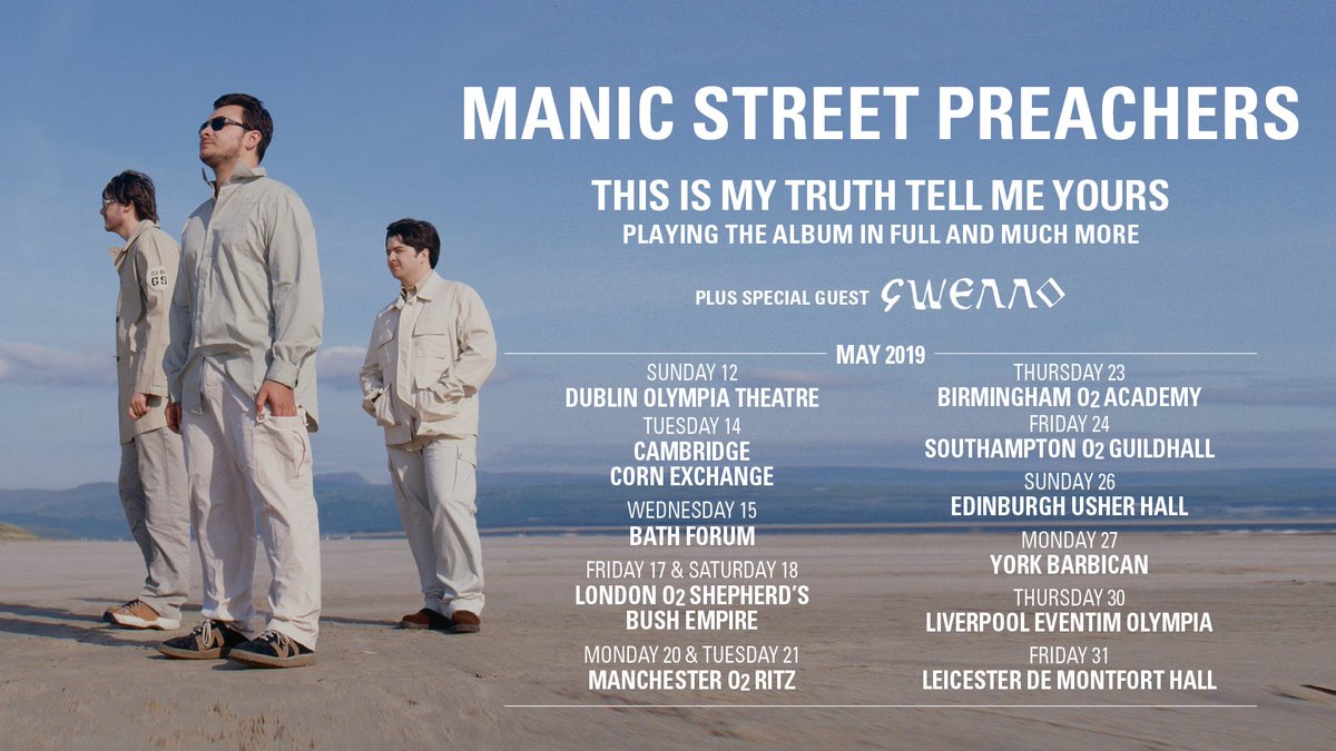 Manics's tweet photo. 'This Is My Truth Tell Me Yours' 20 Year Collector's Edition is out December 7th, with the Manics back on tour in Spring 2019. The band hope to announce a special one off show in Wales in the next few months. Full details: https://t.co/LZcke2I2wK https://t.co/N9s2US0tVb
