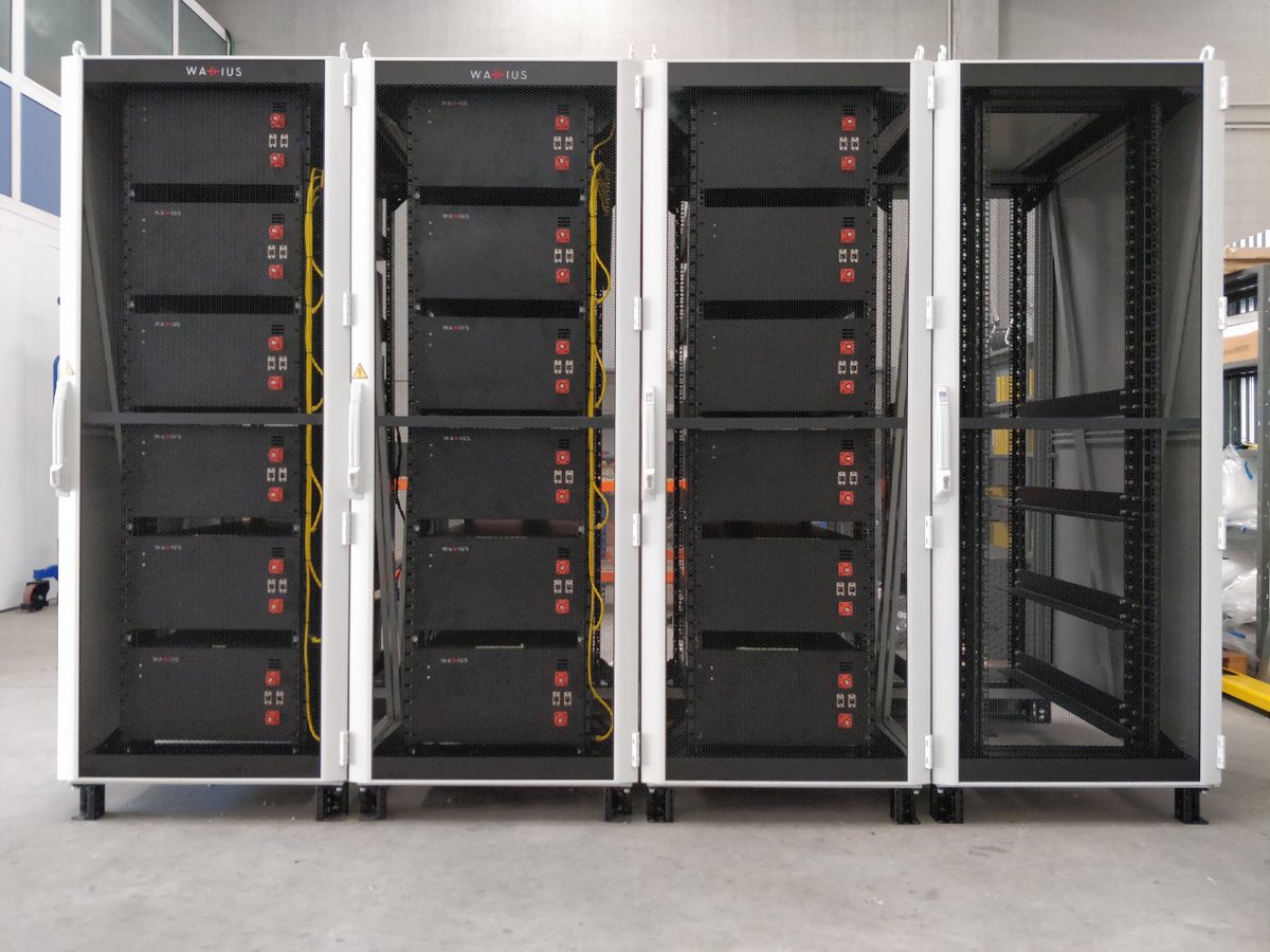 WattiusBattery's tweet photo. The 212 kWh @INVADEH2020 battery is almost fully assembled. Only four Cell Modules to complete the 100 kW system and start the integration with the @teknoCEA Power Electronics in its final destination @Estabanell_DIS https://t.co/Iuwarb54vE