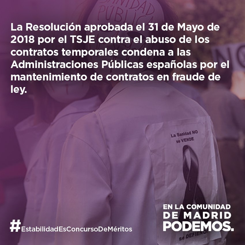 #EstabilidadEsConcursoDeMéritos por último, presentamos el Proyecto de Ley de Concurso Extraordinario de Méritos para acabar con los contratos en Fraude de Ley por los cuales está condenada las administraciones públicas españolas.