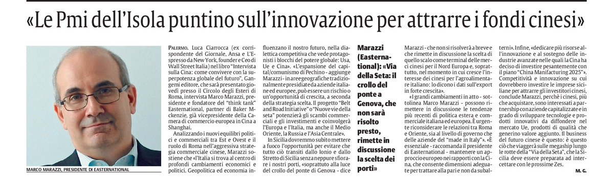 easternational's tweet photo. L' #Italia nella bufera dei cambiamenti trainati dai blocchi del potere globale: quali strategie per affrontarli? Leggi il parere del nostro @MarcoMarazziMi nell'articolo uscito ieri sul quotidiano @lasicilia https://t.co/EJORB07sU8