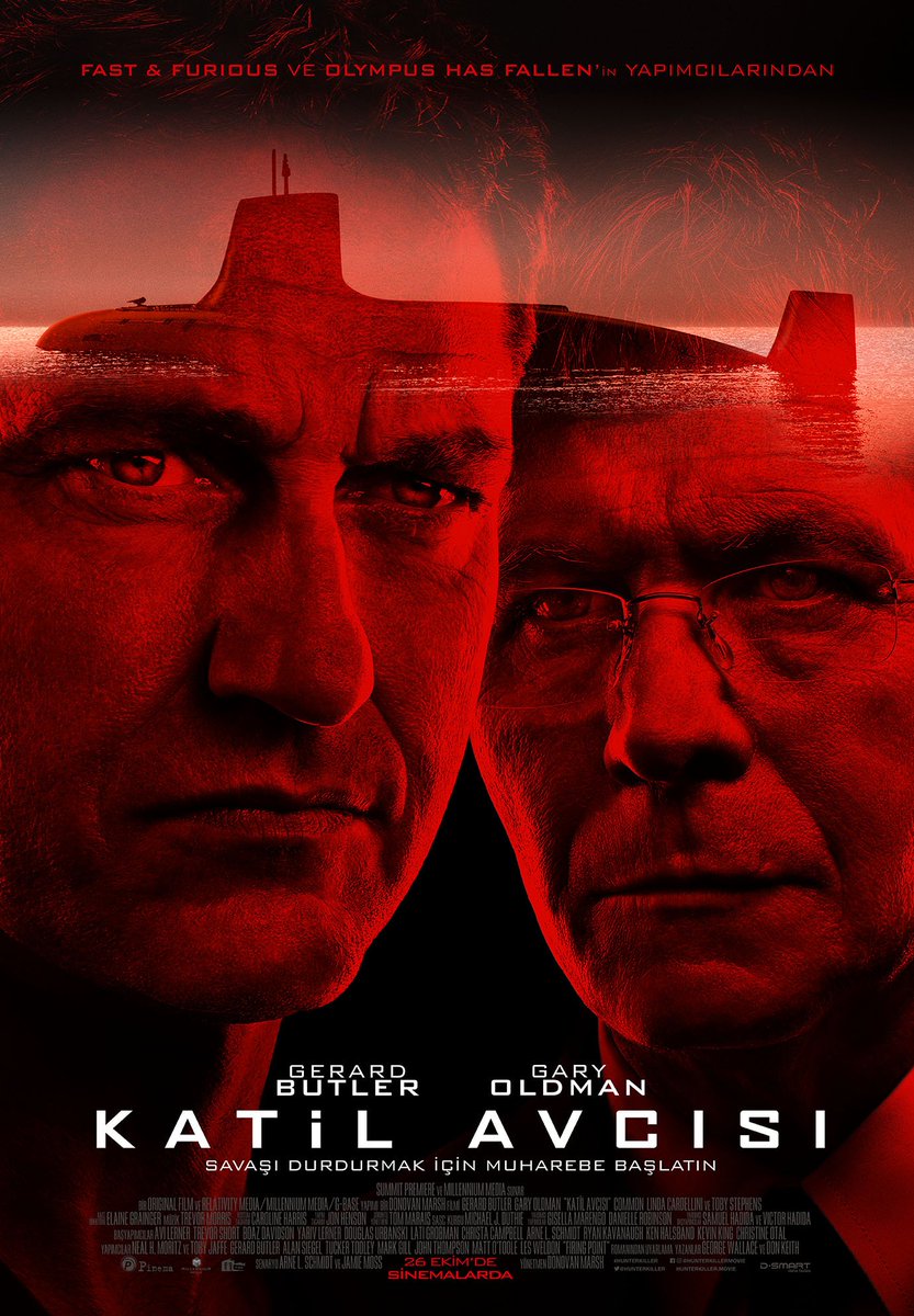 pinemafilm's tweet photo. Yüzbaşı Glass (@GerardButler ) bir grup seçkin deniz komandosuyla birlikte, bir Amerikan denizaltısı tarafından kaçırılan Rusya başbakanını kurtarmalı ve 3. Dünya Savaşı’na engel olmak için düşman hattına sızmalıdır.  Hunter Killer 26 Ekim'de sinemalarda! https://t.co/OGvOtazMcV