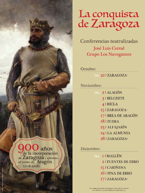 redaragon's tweet photo. En la agenda de hoy: La conquista de Zaragoza. 900 años de la incorporación de Zaragoza y entorno al reino de Aragón https://t.co/yMNo1T2rTj https://t.co/Y9OHoatIzH