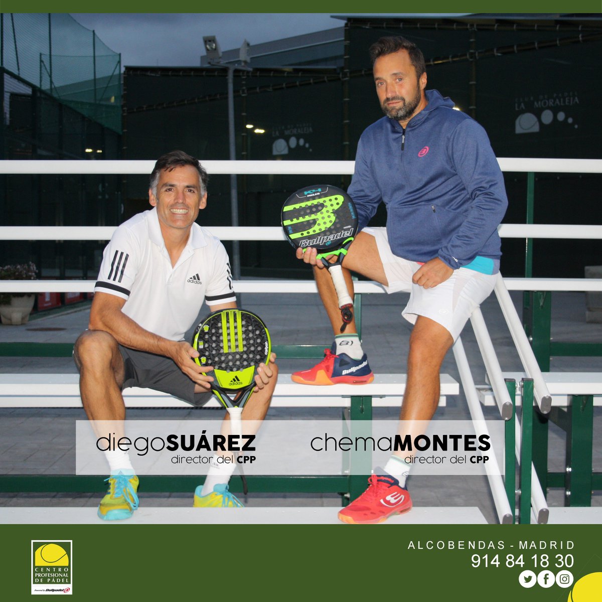 Directores del CPP 
Diego Suárez: Más de 22 años de experiencia competitiva y formativa en el mundo del pádel. 
Chema Montes : Más de 20 años de experiencia en el mundo del pádel, tanto como jugador de élite como entrenador.
<a href="/PadelMoraleja/">La Moraleja Club de Pádel 🎾</a> @suarezgdiegoa <a href="/Chema_Padel/">CHEMA MONTES</a> 
#padel #cpp