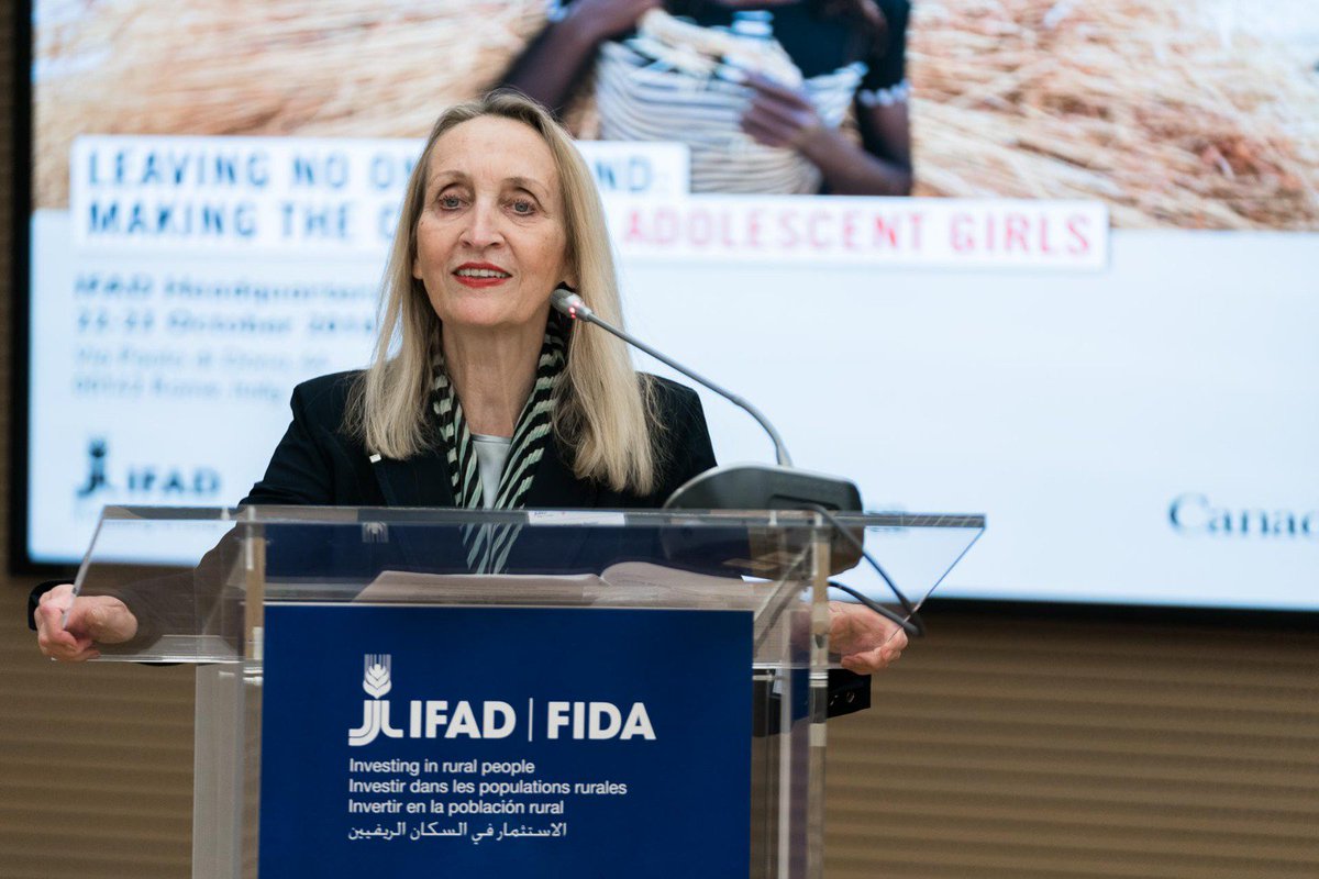 IFAD's tweet photo. When you consider the status of rural women and the status of rural youth, it is clear that adolescent girls in rural areas are doubly discriminated against – by being female, and being young. @CRichterIFAD 

#girlsnutrition #girlpower #InvestInRuralPeople https://t.co/OrpCSmmefj