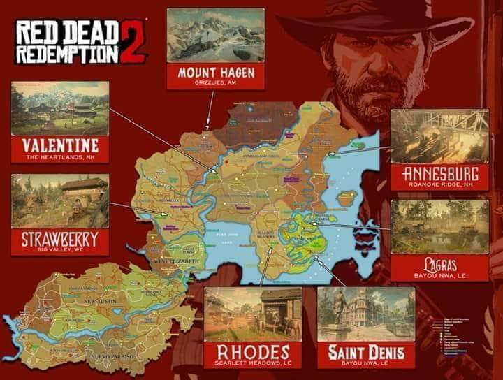 Red Dead Redemption 2 Map- RDR2 Map | Sticker