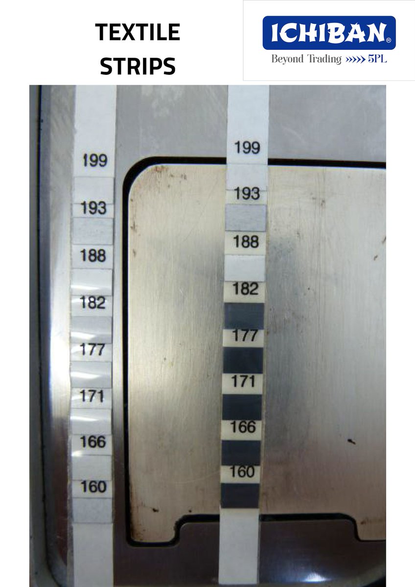 jayemtrading's tweet image. TEXTILE INDICATORS:A range of #temperature test strips that will record permanently. 
Perfect for temperature testing when using a #FusingMachine,
Temperature range between 71to260 degC,
Non-Adhesive,
Packs of 50 pieces.
contact us:9164860501(suresh.reddy@jayemtrade.in)
