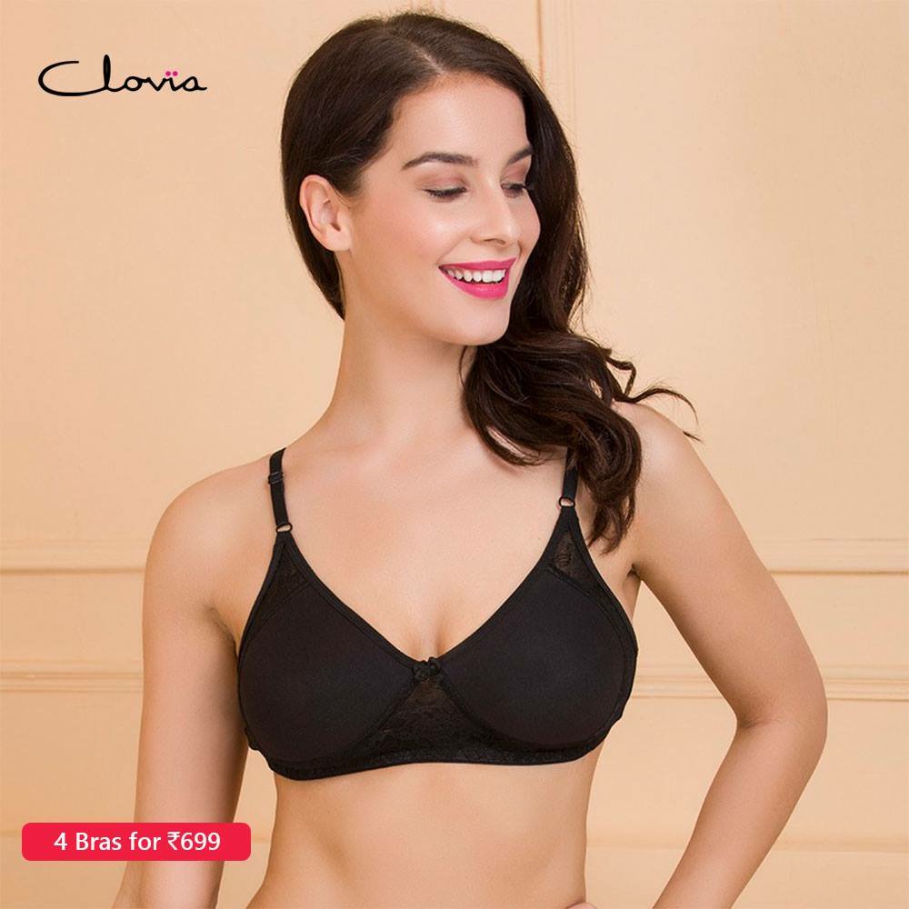 Clovia on X: Back to black! Non-padded, non-wired bras in black are a  must-have in every girl's lingerie closet. Shop 4 Bras for Rs.699  #underfashion Shop now:   / X