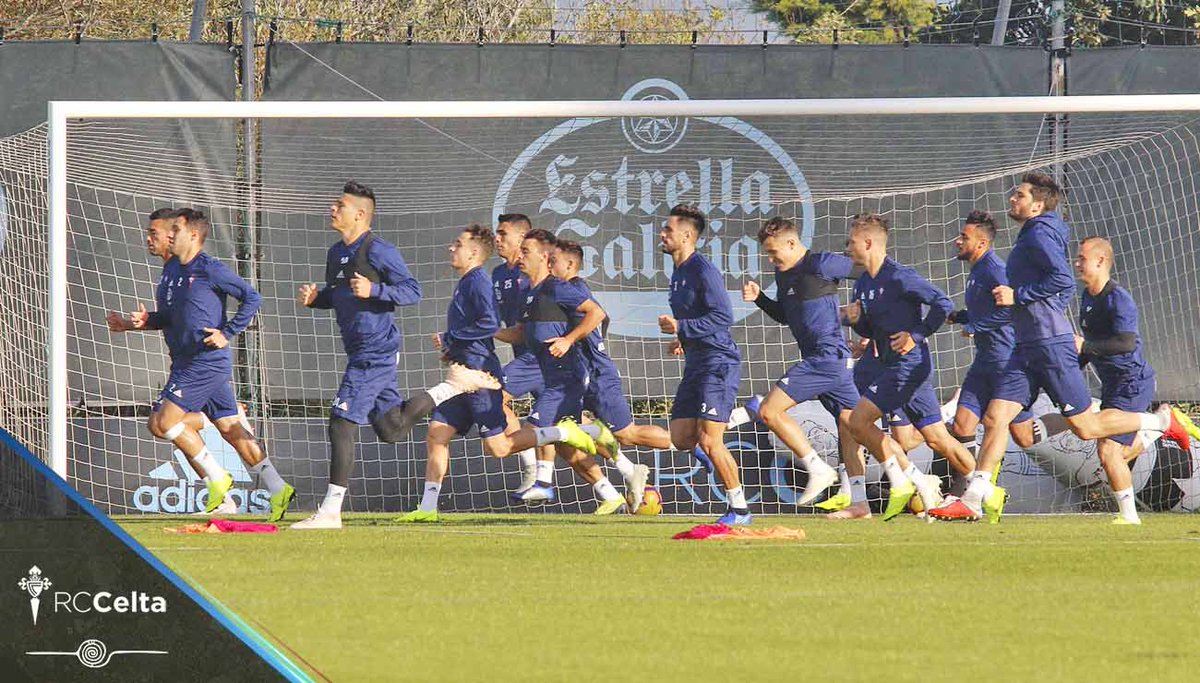 El Celta entrenándose en A Madroa (Foto: RCCV).