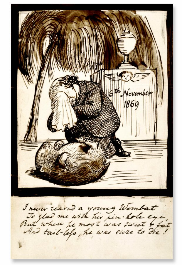 AnneLouiseAvery's tweet image. Dante Gabriel Rossetti was obsessed with wombats, writing them encomia &amp;amp; painting them lovingly. He bought 2 for £8, naming 1 after William Morris, his rival in love &amp;amp; was heartbroken when they died."The Wombat" he declared, "is a Joy, a Triumph, a Delight, a Madness!" #wombatday