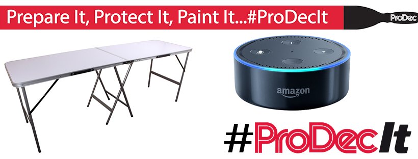 ProDecProducts's tweet image. Alexa? Who's got an Amazon Echo Dot as a prize this week? We have! Retweet and follow to be in with a chance to #win it our #ProDecIt #competition.  Or take a look at our vast range of #decoratingsupplies and sign up for our newsletter. bit.ly/2FlDJFB
