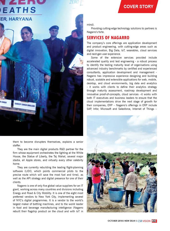 CsrvisionInfo's tweet photo. October Month issue covering NAGARRO.
Nagarro, a technology company founded by young technocrats with a vision of providing cutting-edge technology solutions to address client needs. The spirit of doing good and making a positive impact on the economic bottom line https://t.co/04iP9yfhoI