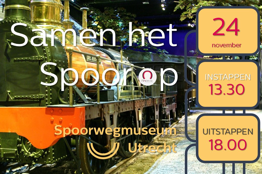 ‘SAMEN HET SPOOR OP‘ Alopecia kinderdag 24 nov. <a href="/Spoorwegmuseum/">Spoorwegmuseum</a>. Heb je alopecia en ben je tussen de 4 en 14 jaar? Kom dan ook en neem je ouders en broertjes en/of zusjes mee! Schrijf je snel in via deze link: alopecia-vereniging.nl/activiteiten/2… Meer info: alopecia-vereniging.nl/kinderdag RT=♥