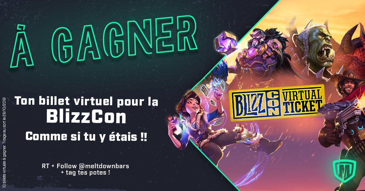 La #BlizzCon c'est un peu #Noël avant l'heure : on attend les annonces, on imagine et on compte les jours !
Pour fêter ça, les bars #Meltdown vous font gagner votre billet virtuel pour suivre la #BlizzCon2018 #CommeSiVousYEtiez !
RT + Follow + tag tes potes pour les prévenir !!