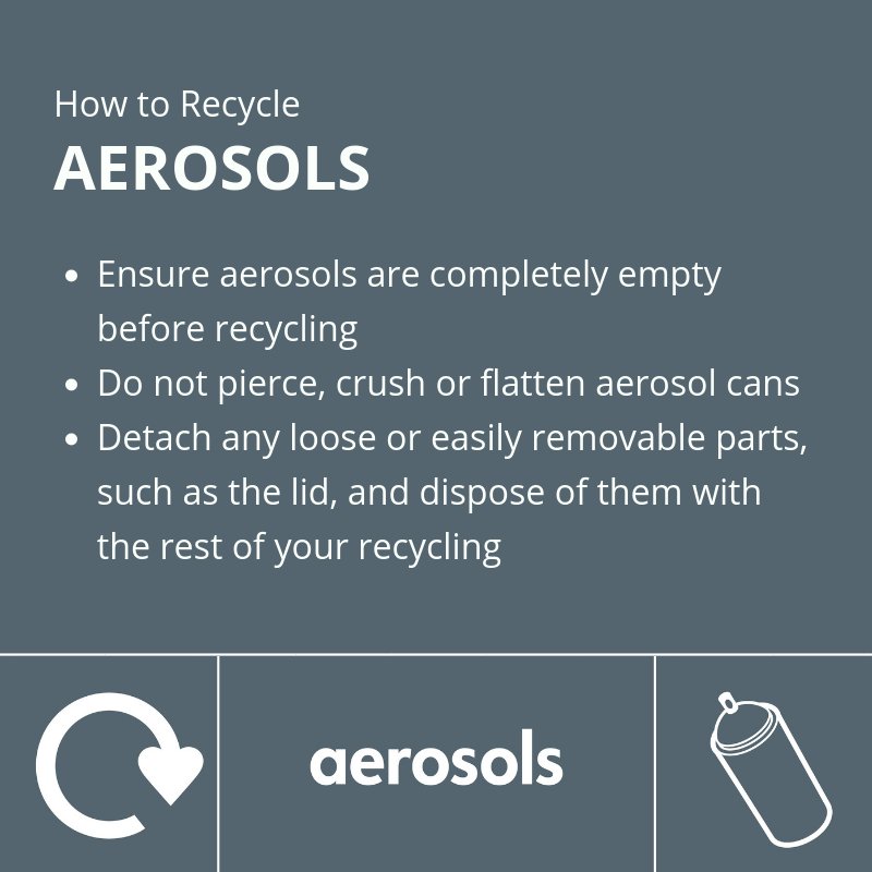 recycle_now's tweet photo. Ever wondered how to recycle aerosols? Here is a handy guide for properly recycling them: https://t.co/3AfUzs6lac
---
#recycle #recycling #recyclenow #guide #aerosols #howto #uk #guide https://t.co/873Uloxczm