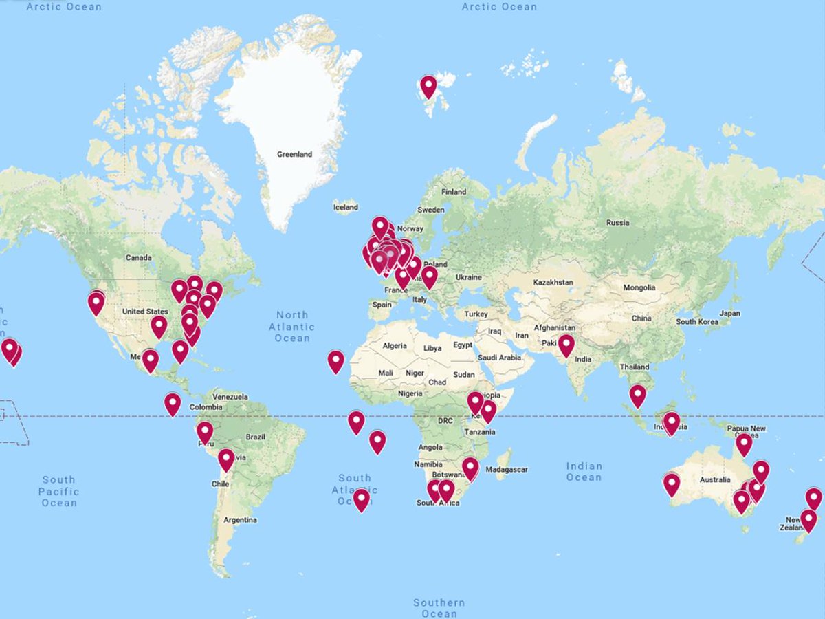 The #bigmicroplasticsurvey 'dots' are spreading across the globe :) GB and NL leading the way &amp; collaborations with Universities in GB, ZA and AU. Loving the data collection. @UOP_SEES <a href="/mcsuk/">Marine Conservation Society</a> <a href="/plasticsoupfoun/">Plastic Soup Foundation</a> <a href="/PlasticOceans/">Plastic Oceans UK is now Ocean Generation</a> <a href="/portsmouthuni/">University of Portsmouth</a> <a href="/sascampaigns/">Surfers Against Sewage</a>