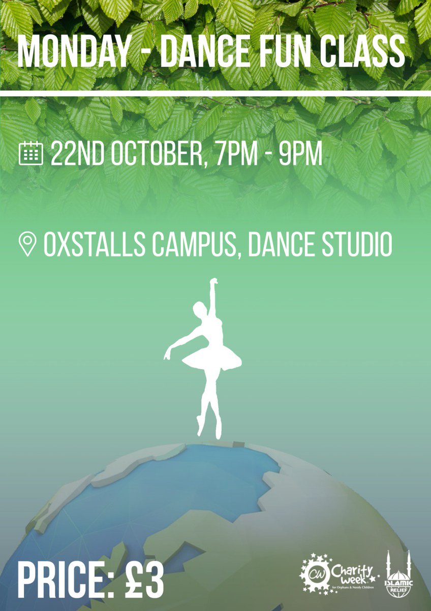 looking for something to do this week or specifically this evening? It's <a href="/uogisoc/">UOG ISOC</a>'s #ChairtyWeek starting this evening with a Dance Workshop! Working in partnership with <a href="/UoGDanceTeam/">UoG Dance Team</a>, it's set to be a great evening on dance! #TeamGlos #UniOfGlos