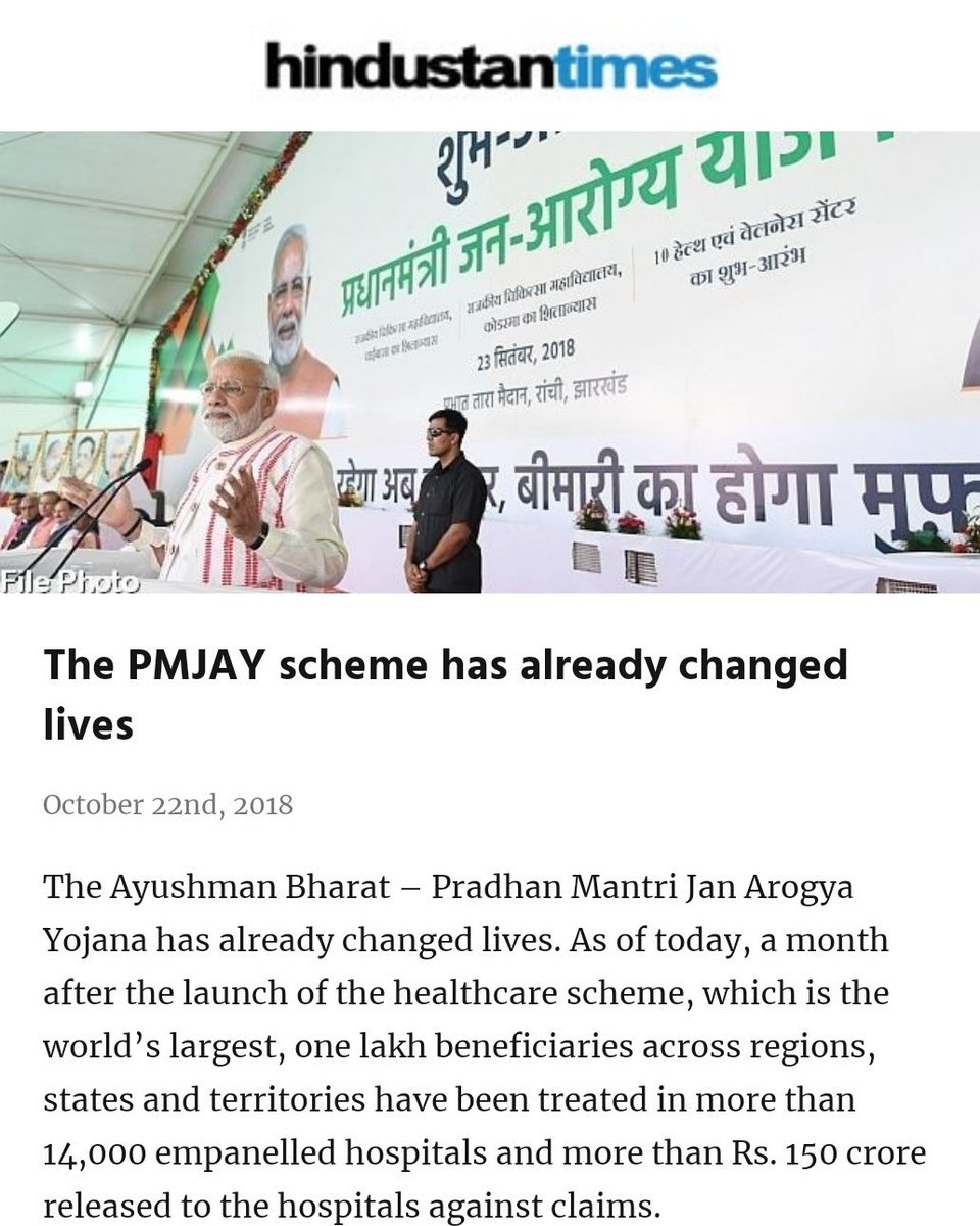 The PMJAY scheme has already changed lives hindustantimes.com/analysis/the-p… via NaMo App