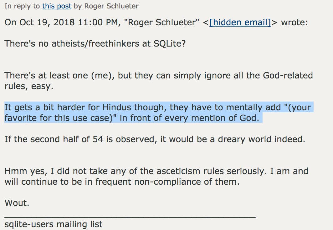 "It gets a bit harder for Hindus though, they have to mentally add "(your
favorite for this use case)" in front of every mention of God. "