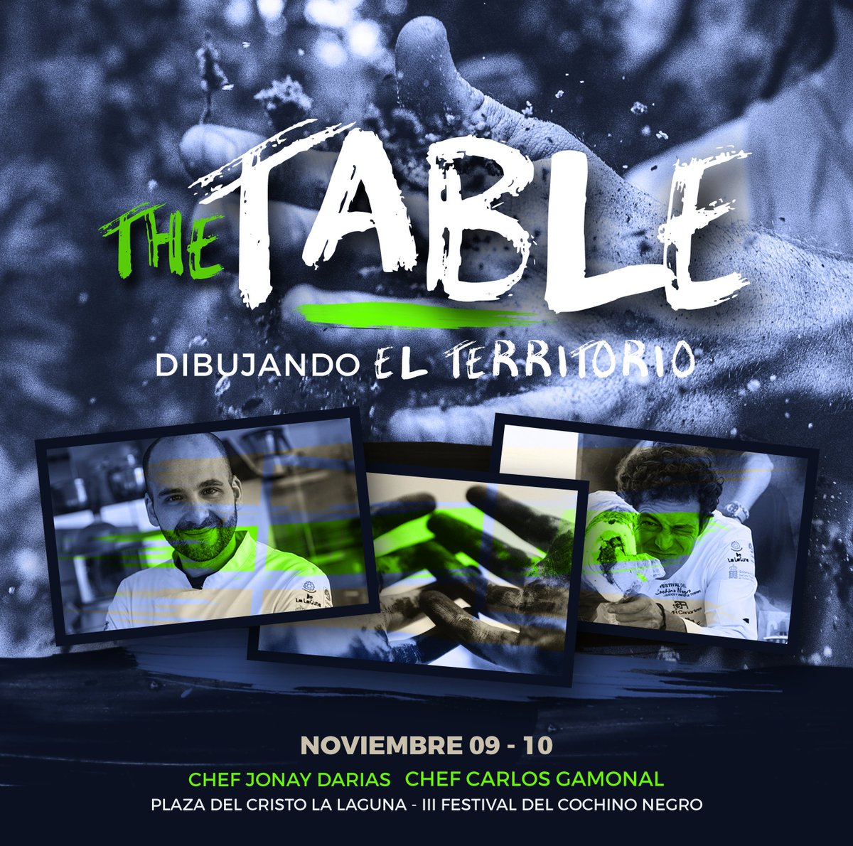 #TheTable 'Dibujado el Territorio' 20 comensales, un restaurante itinerante, un solo lienzo ‘la mesa’, un solo instrumento ‘las manos’, un producto ‘el cochino negro’. Chefs <a href="/ChefJonayDarias/">Jonay Darias</a> <a href="/CarlitosGamonal/">Carlos Gamonal</a> Reservas: festivalcochinonegro.es