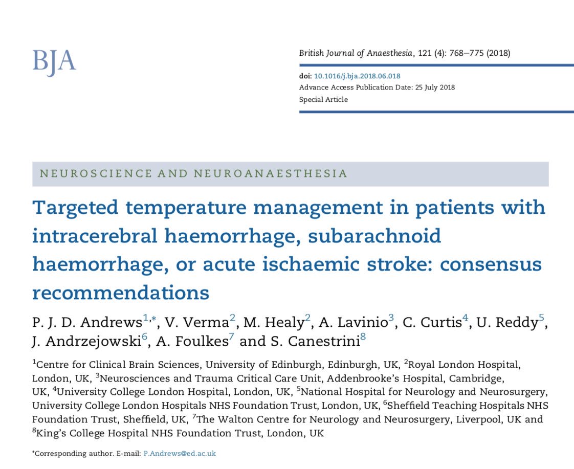 reflect_learn's tweet photo. 4 guidelines- all from Europe (British, NCS, German and French) re-use of TTM in neuro ICU patients including ICH, SAH and acute stroke and we still don't know what cutoff temperature qualifies as Fever in ICU #LIVES2018 #FOAMed https://t.co/INZXgC6eDL