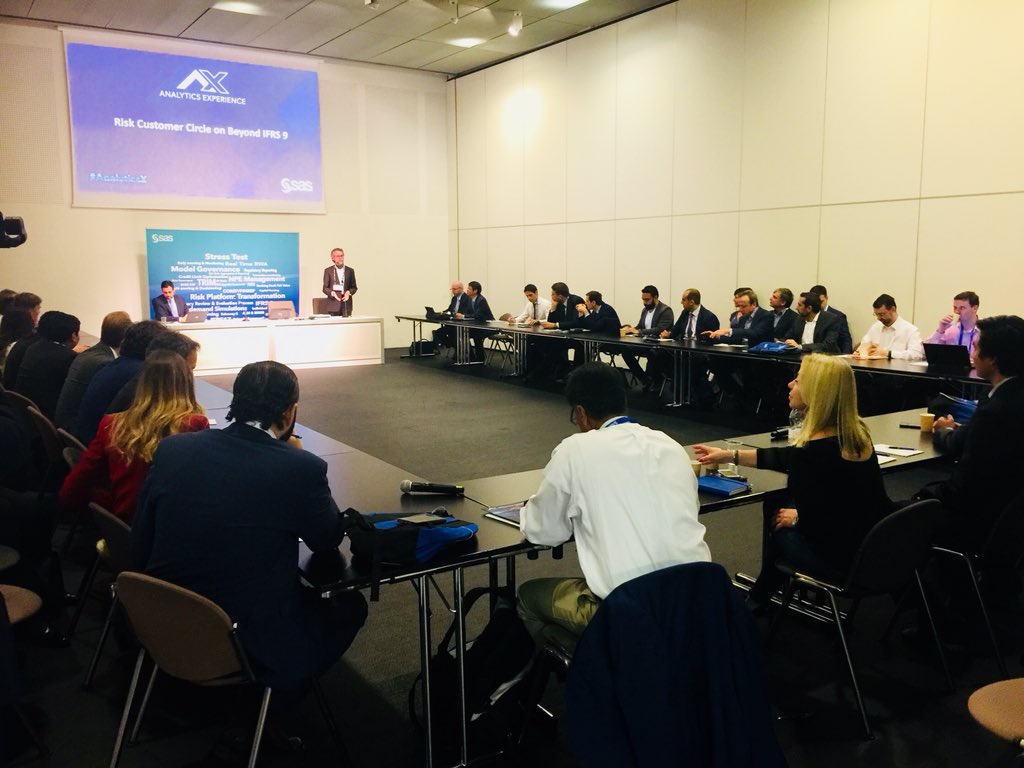 Kicking off SAS Analytica Experience with a standing room only session on Moving Beyond IFRS 9. #AnalyticsX