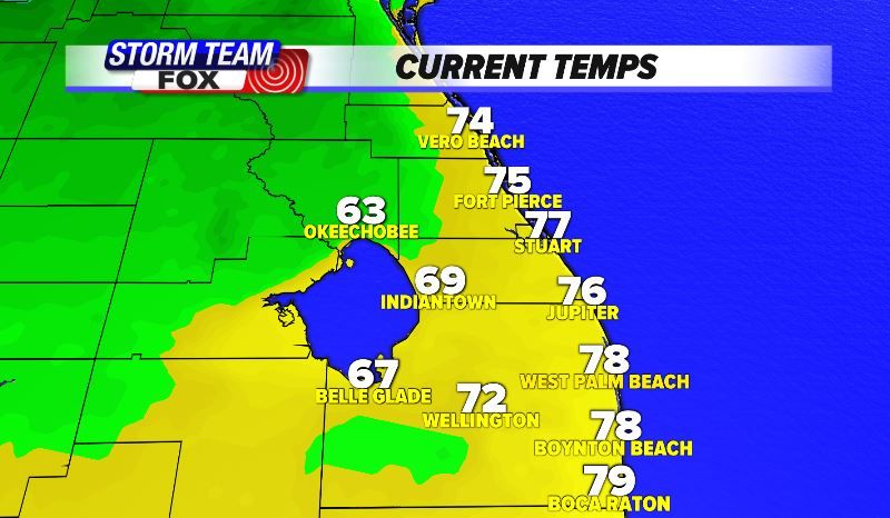 FeliciaCombsTWC's tweet photo. Okeechobee you can officially break out your sweaters this morning lol
These temps are dreamy inland and not so bad for the rest of us along the coast.
Lower humidity and gusty winds will help the mid-80s feel cooler today. https://t.co/gF1yGrpWni