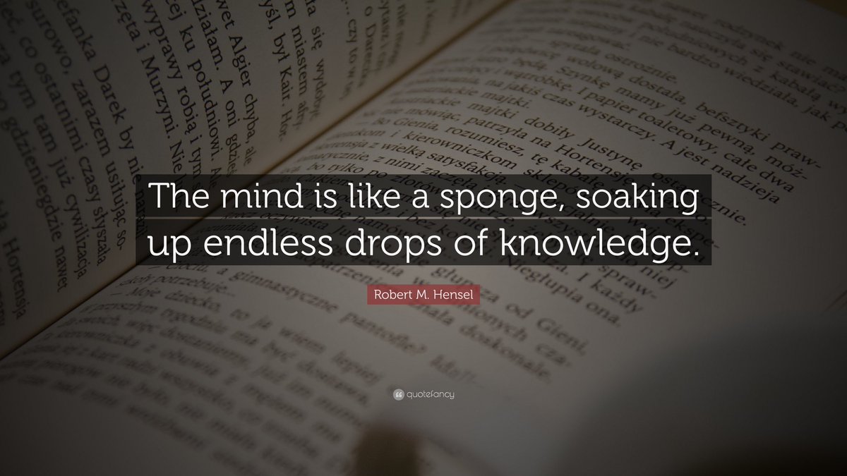 Common Sense:  Sponges 

Lifelong learners excel and break (out of the box) 📦 thinking.  

#increase #your #knowledge #daily @SACSLAC