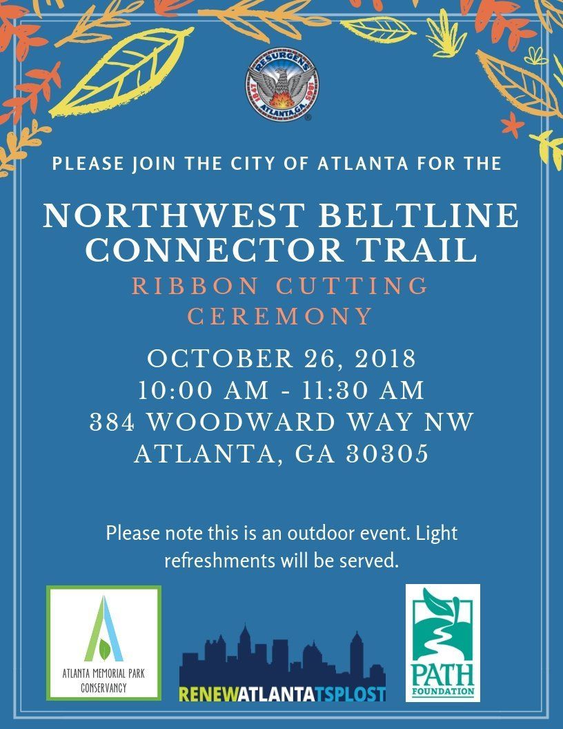 astragroupllc's tweet photo. Save the Date! The @CityofAtlanta @PATHFoundation @ATLMemorialPark @RenewATL2015 will be having a #RibbonCuttingCeremeony for the #AstraBuilt Northwest BeltLine Connector Trail at Bobby Jones Golf Course on October 26th at 10 AM. #JoinUs https://t.co/uac5LW5YAP