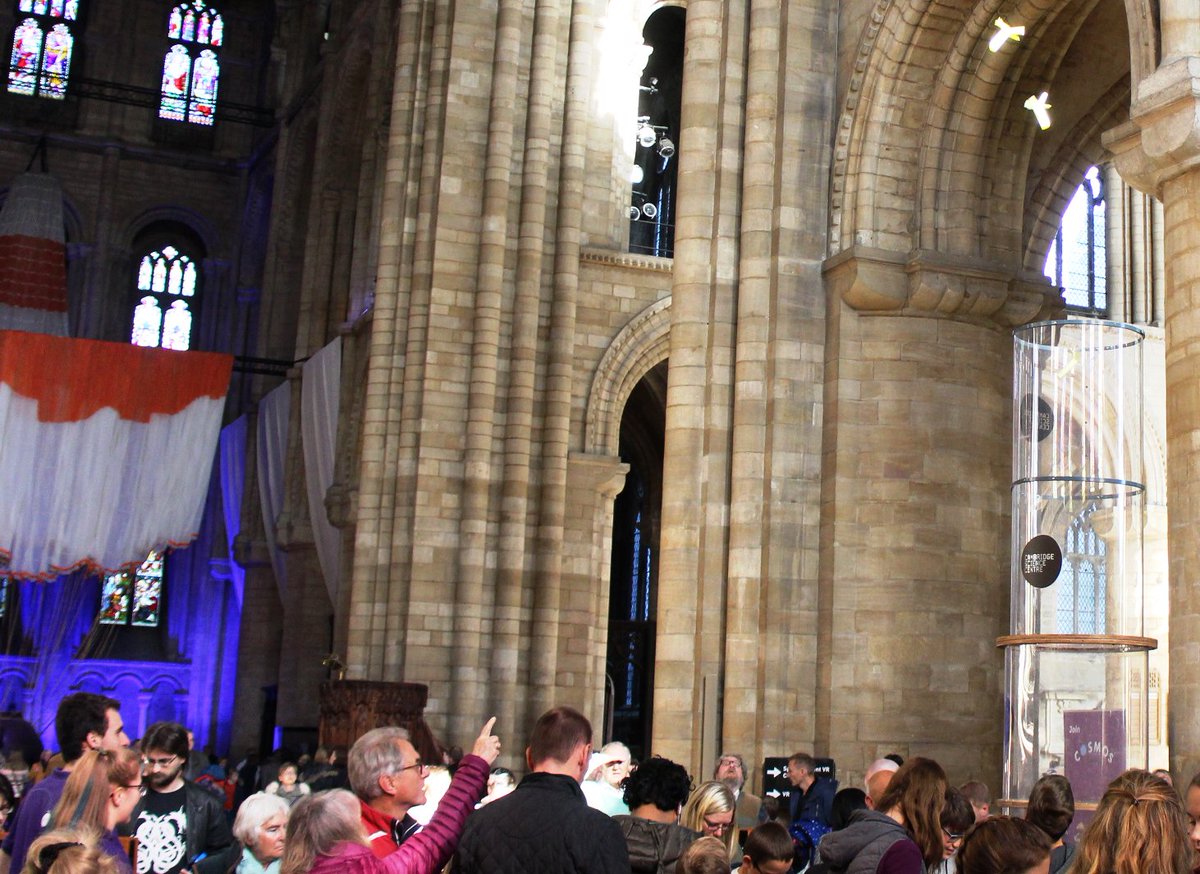 pborocathedral's tweet photo. Paper birds flying above a wind tunnel in the Cathedral today! Great to see so many enjoying the #free @COSMOS_Roadshow #halfterm https://t.co/EGKovPslNM https://t.co/wBc7lU4ZyE